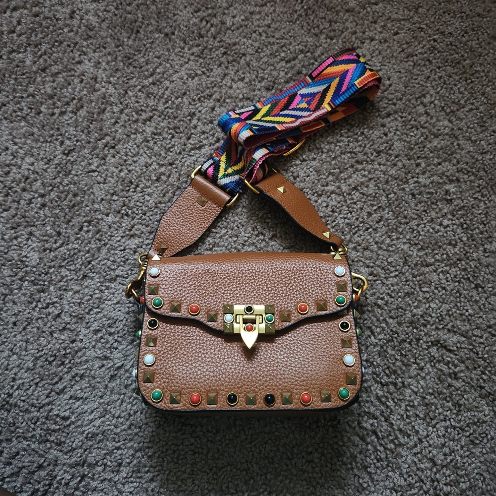 Brown Leather Western Crossbody
